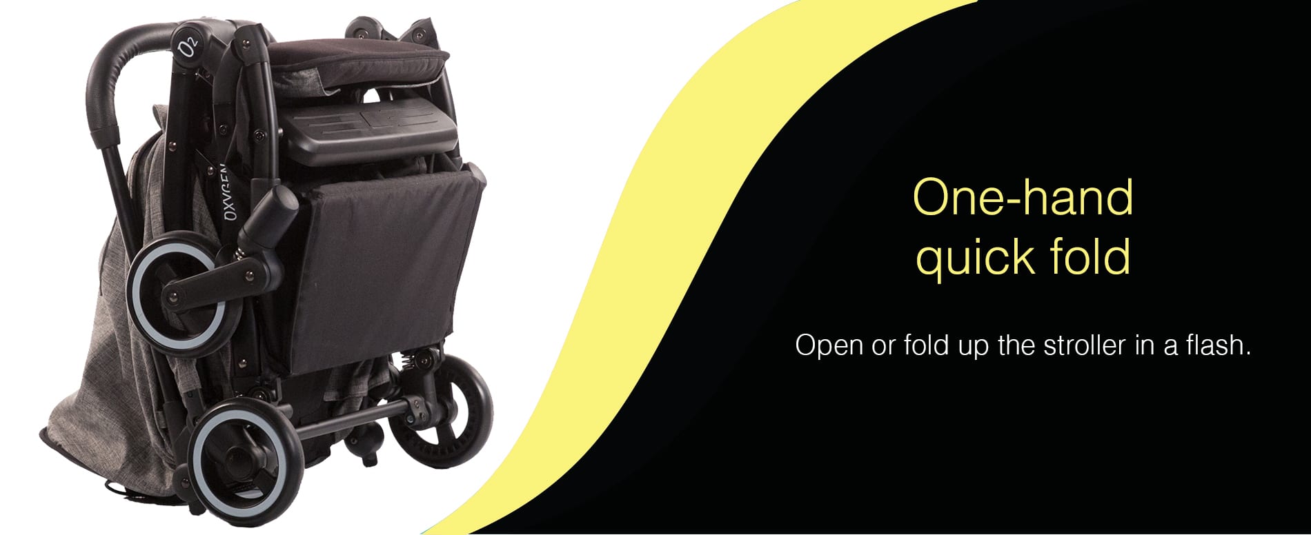one hand open stroller